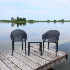 Комплект 2 стільця Siesta Sky Pro+ Стіл Siesta Ocean Side Table - Dark Grey